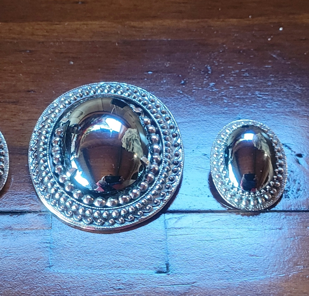 Vintage Hematite brooch &  clip earring set by Whiting & Davis.